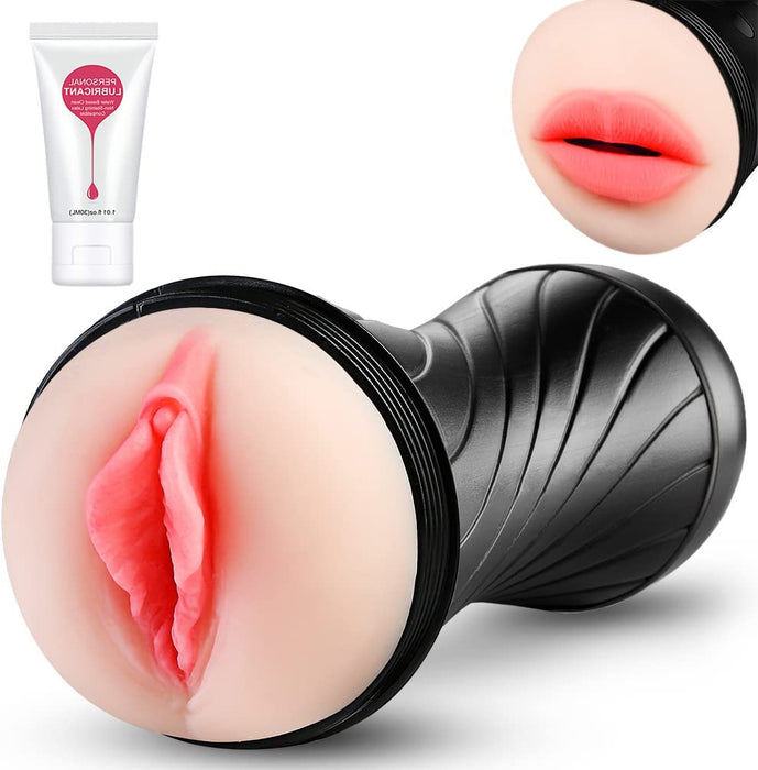 Blow Job Stroker with Realistic Vagina and Mouth Double Sided