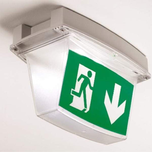 recessed emergency exit sign