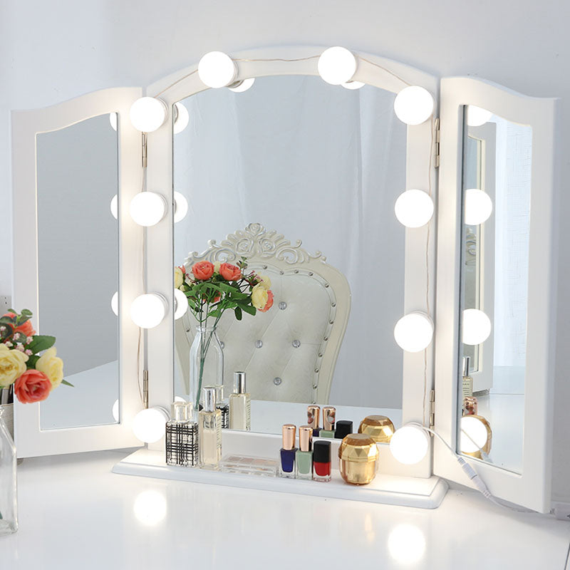 vanity with mirror and lights
