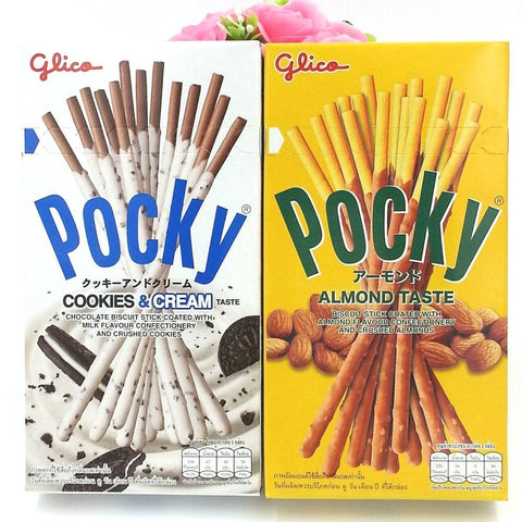2pcs Glico Pocky Chocolate Biscuit Stick Cookies cream Almond Japan Snack Candy