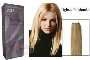 Berina Permanent Hair Dye Color Colour Cream A38 Light Ash