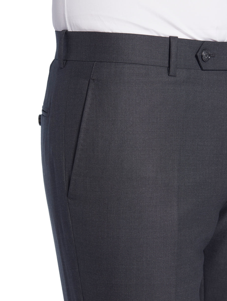 Charcoal Natural Stretch Wool Trousers - Model 08 (SLIM) | Ascot Chang