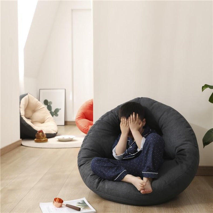 small grey bean bag chair