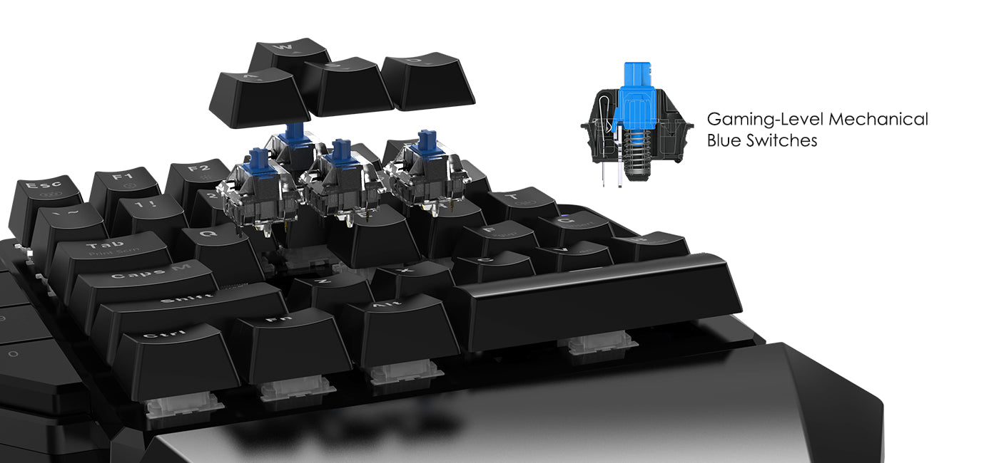 GameSir GK100 Tastiera meccanica con una mano nera
