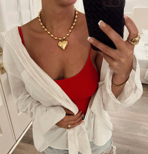 Chunky Heart Necklace Water Resistant - Blu Lily Boutique 