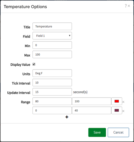 Gauge Display Settings menu