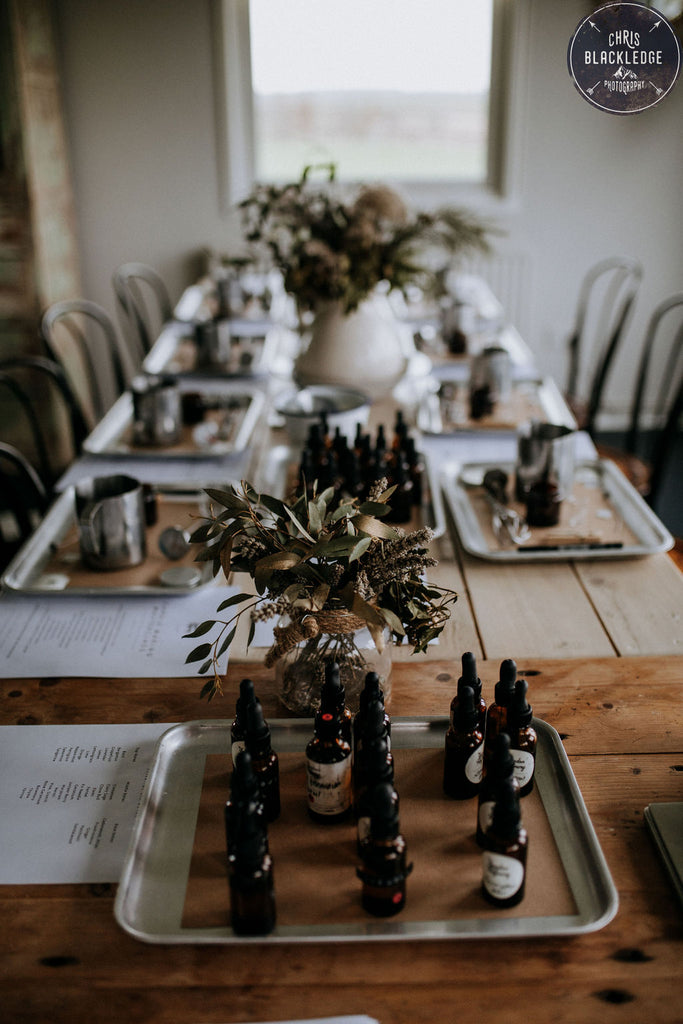 Elmley Retreat candle workshop set up