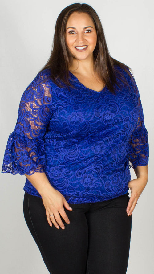 royal blue plus size tops