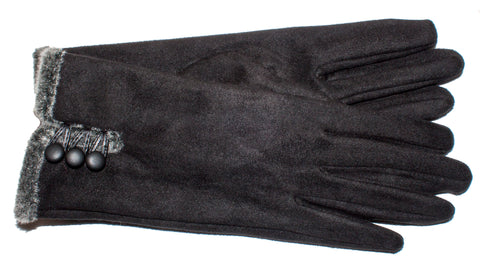 fur lined suede gloves