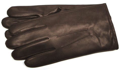 mens brown leather fur lined gloves