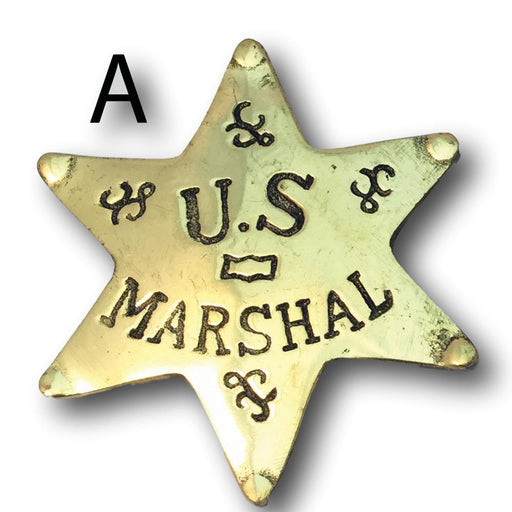 Large Wild West Brass Badges - Deputy US Marshal - Sheriff - Texas Ran —  Leather Unlimited