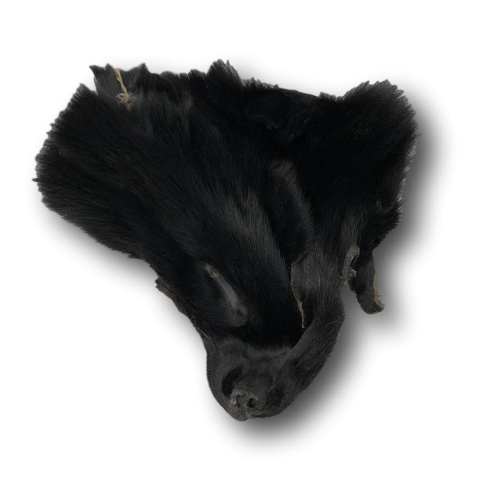 Authentic Black Fox Face Genuine Fur Animal Face For Crafts And Cost Leather Unlimited
