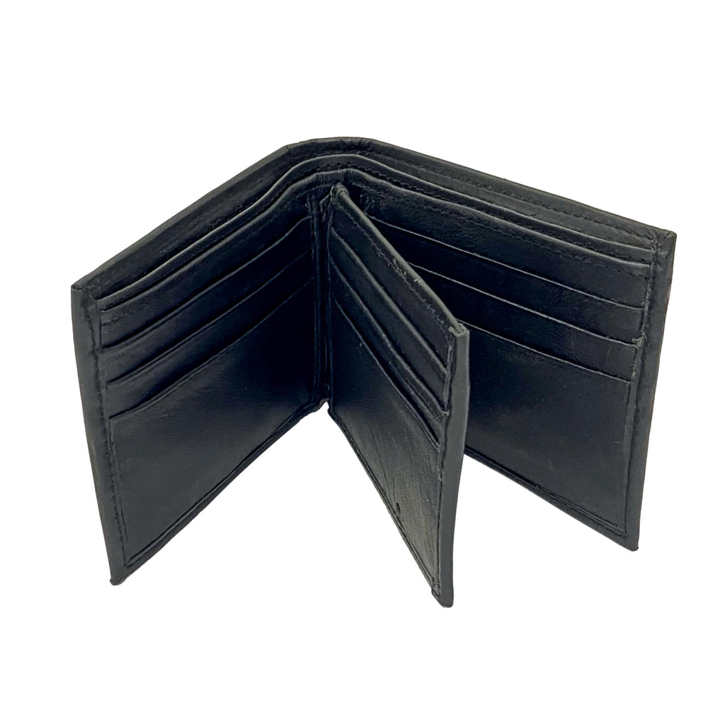 Bifold Flap Black Leather Security Wallet | Leather Unlimited
