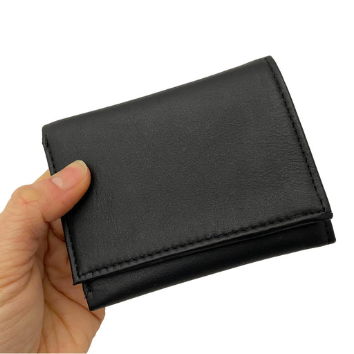 Men's Basic Black Leather Money Clip Wallet — Leather Unlimited