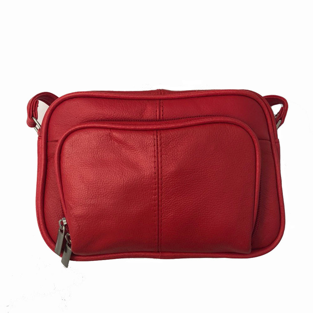 Red Soft Cowhide Leather Bag - Small Cross Body Red Leather Purse | Leather Unlimited