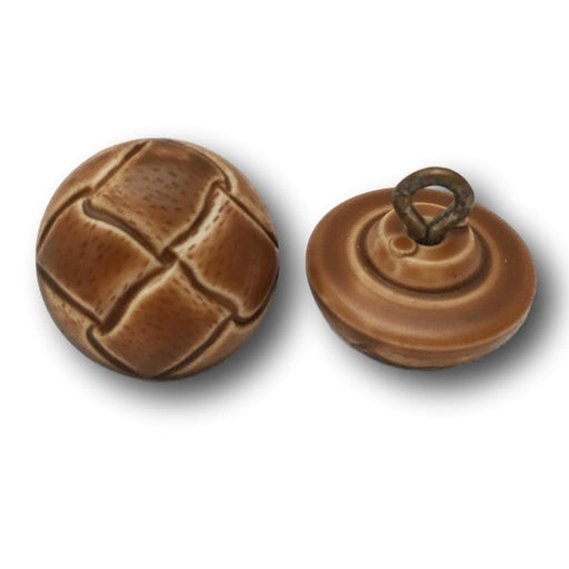 Large Dark Brown Genuine Leather Buttons (Brown, Small)