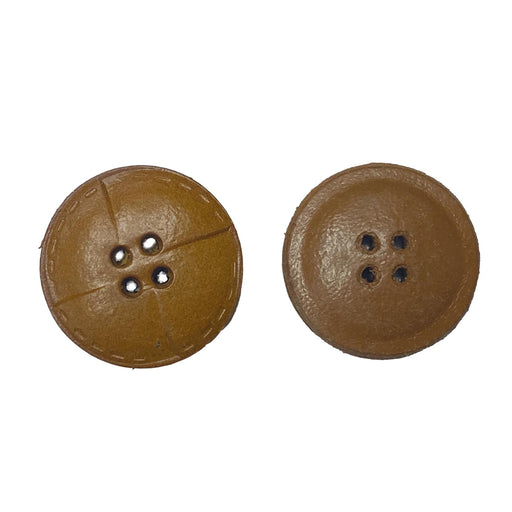 One Dozen Quarter-Sized Wood-like Brown Buttons - Irregular Round Shap —  Leather Unlimited