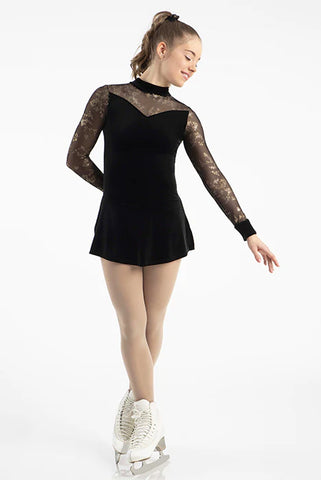 Love Ice Skating - Outfit of the day! Here is the stunning Mondor black and  turquoise fantasy on ice dress paired with the Mondor fishnet tights with  rhinestones This outfit is absolutely