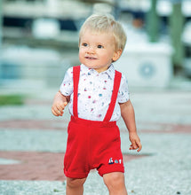Boys Short Sleeved  "Sea Theme" Printed Shirt and Fine Knitted Shorts with Embroidery Details