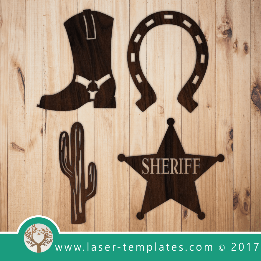 Laser Cut Cowboy Set Template, Download Vector Designs Online. Laser