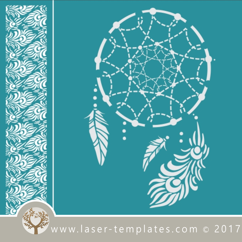 dream-catcher-mandala-stencil-template-for-laser-cutting-of-border