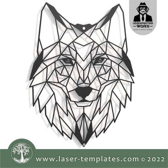 Geometric Wolf Laser Ready Templates