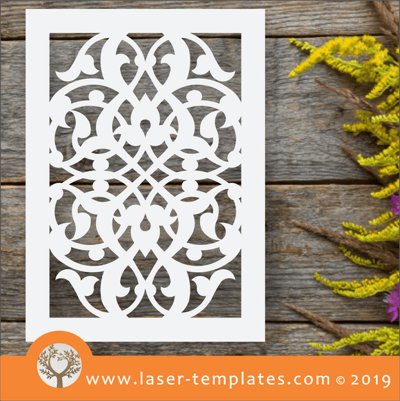 Laser cut template for Leaves and Vines Pattern Stencil 1