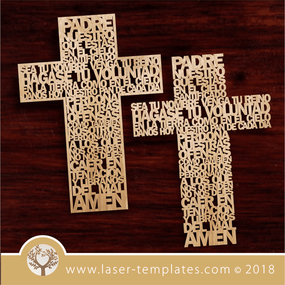 Our Father Cross - Spanish Padre Nuestro – Laser Ready Templates