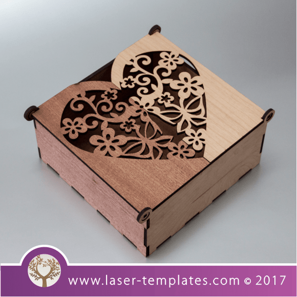 Love Heart Wooden Box 6mm template for laser cutting, search 1000's ...