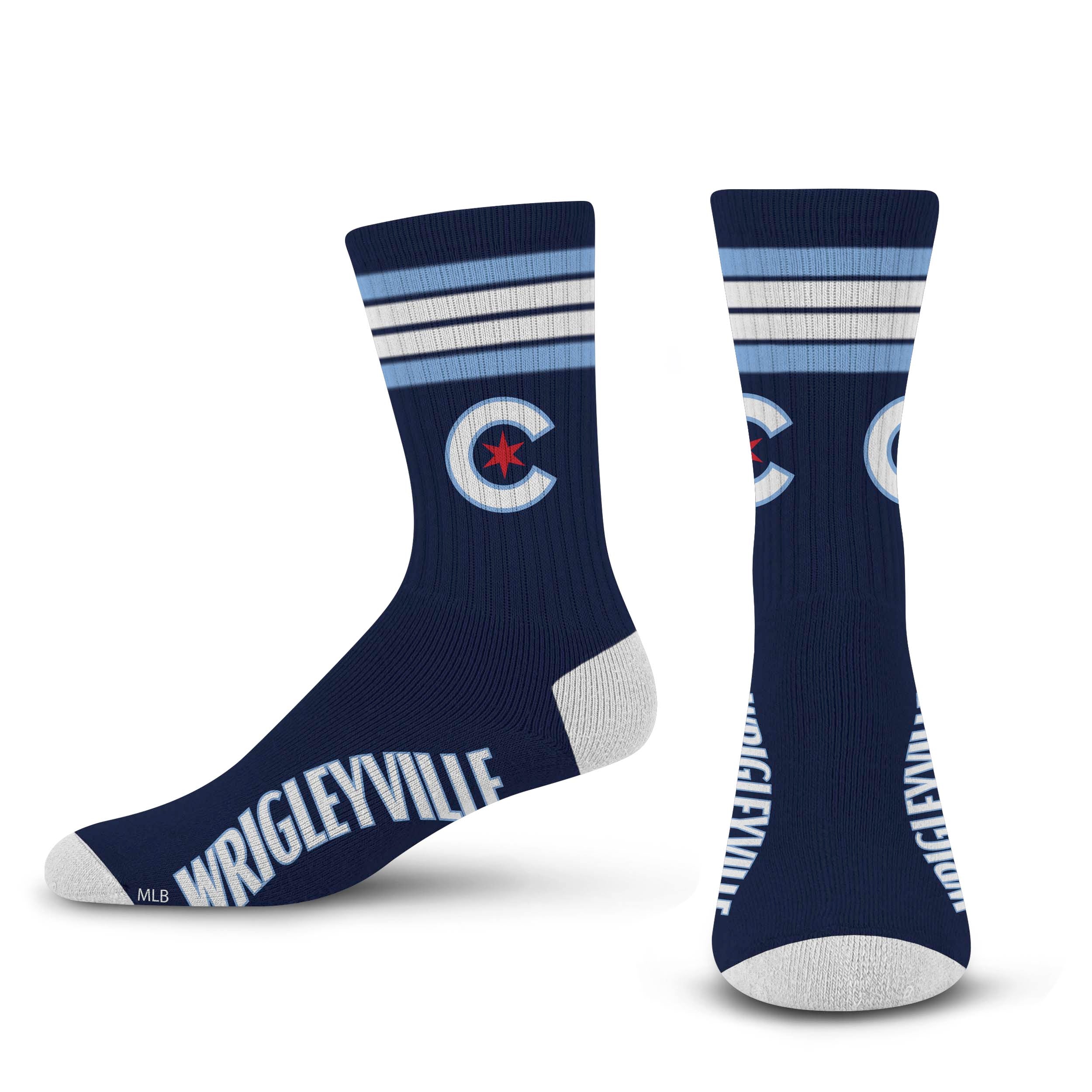 Chicago Cubs 4 Stripe Wrigleyville City Connect Socks - Clark