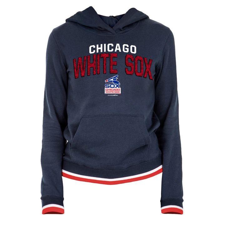Chicago White Sox Navy Batterman Knit Pullover Women's Hoodie Clark Sports