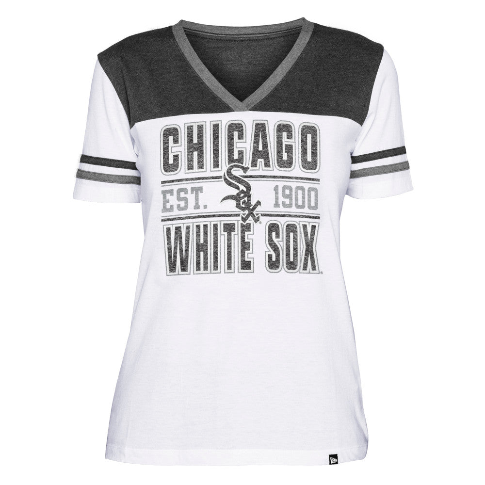 Women's White Chicago White Sox Play Calling Raglan V-Neck T-Shirt