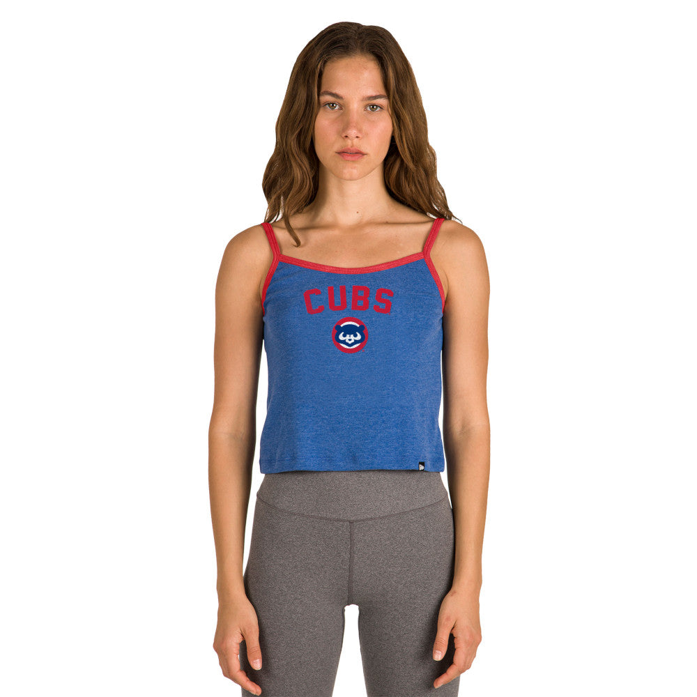 Chicago Cubs New Era Girls Youth Pinstripe Tank Top - White/Royal