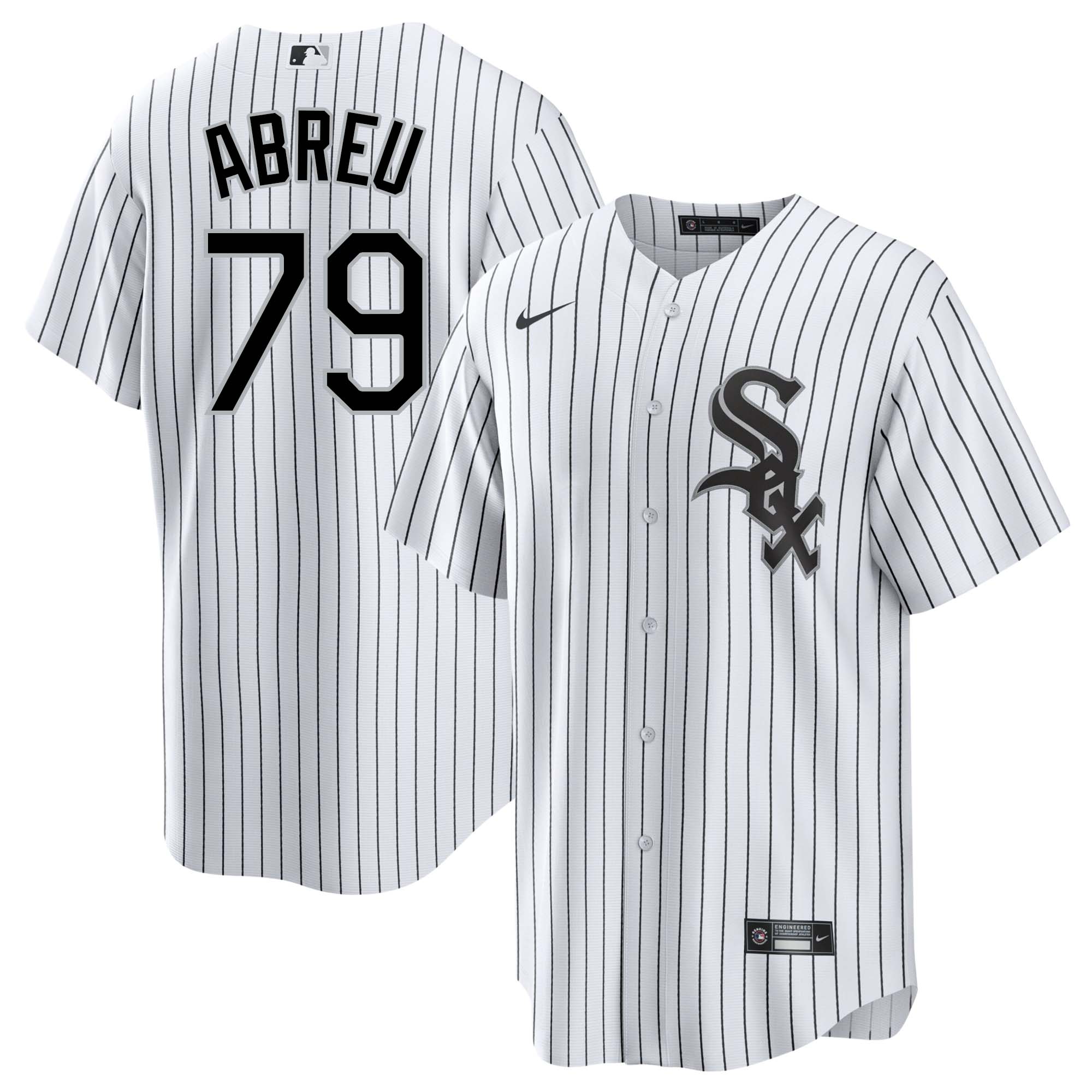 Jose Abreu 2021 Game Used White Pinstripe Jersey - Size 46