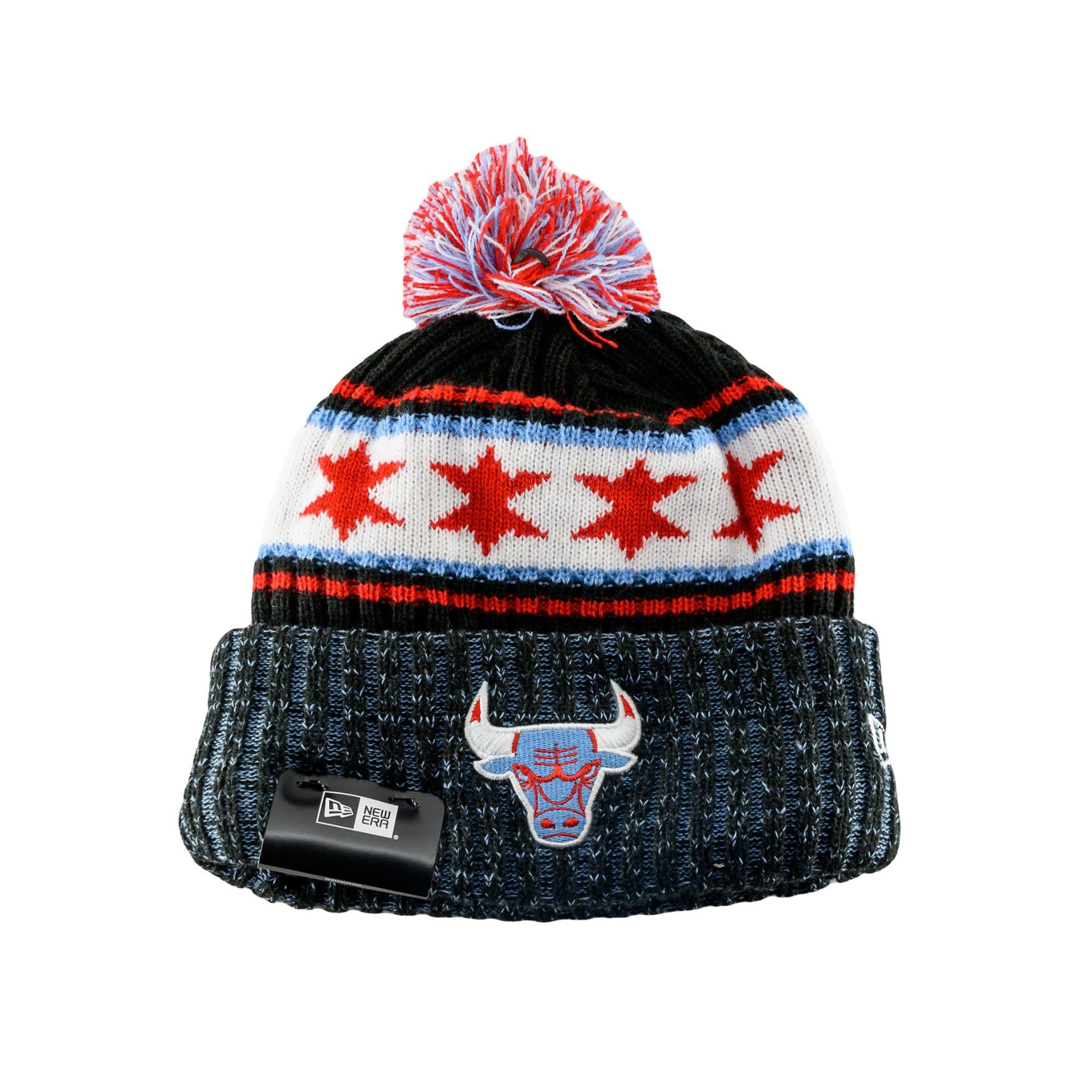 Chicago Bulls Mitchell & Ness Cuffed Pom Knit Hat