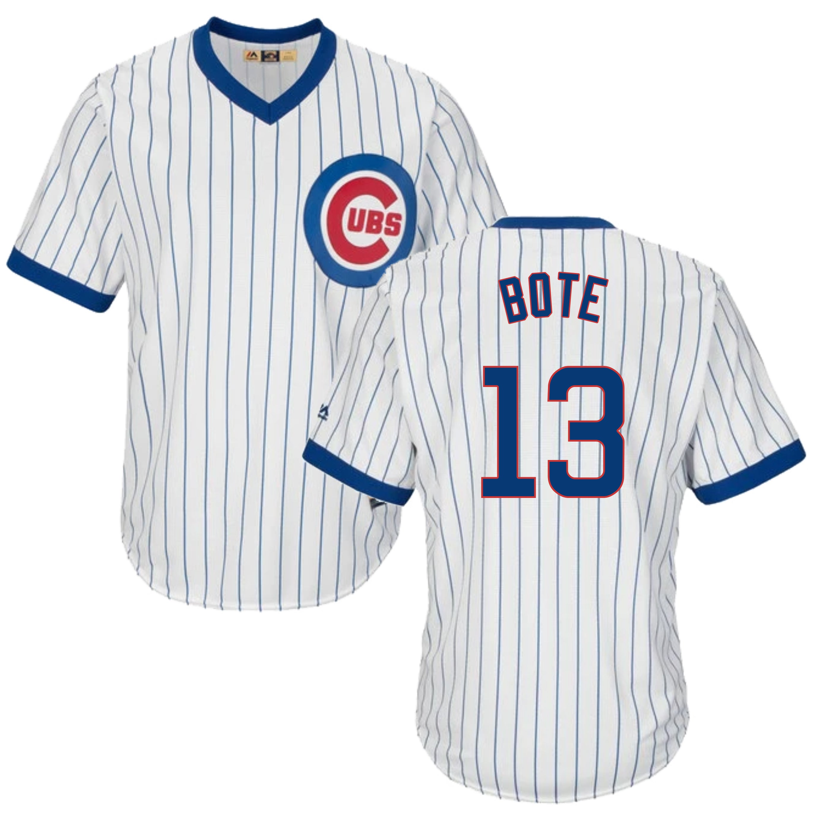 Chicago Cubs Nike Cooperstown Home Pinstripe V-neck Jersey