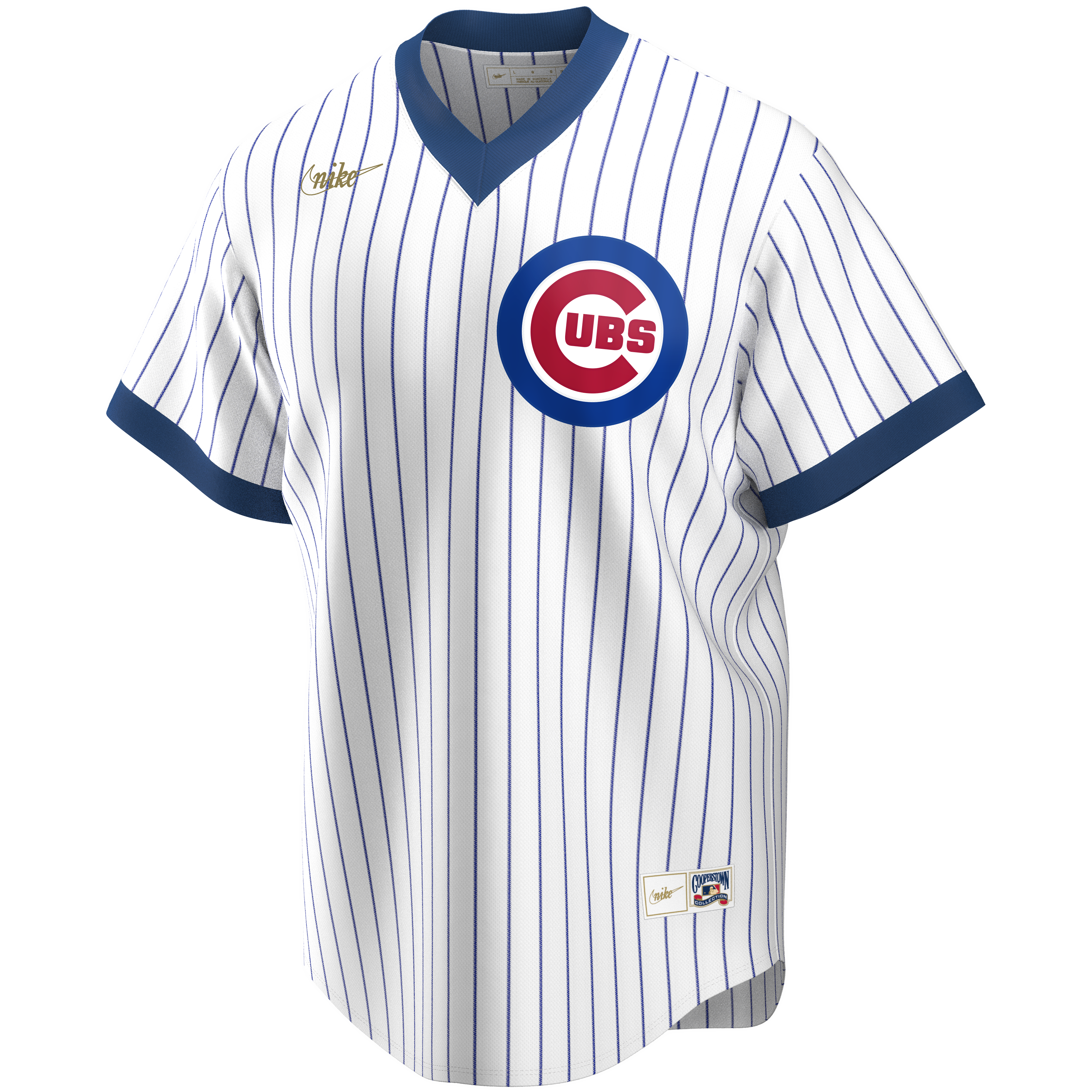 Men's Stitches Blue/Royal Chicago Cubs Cooperstown Collection V-Neck Team  Color Jersey