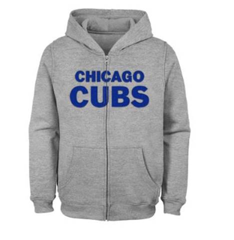 Youth Gray Chicago Cubs Logo Pullover Hoodie 