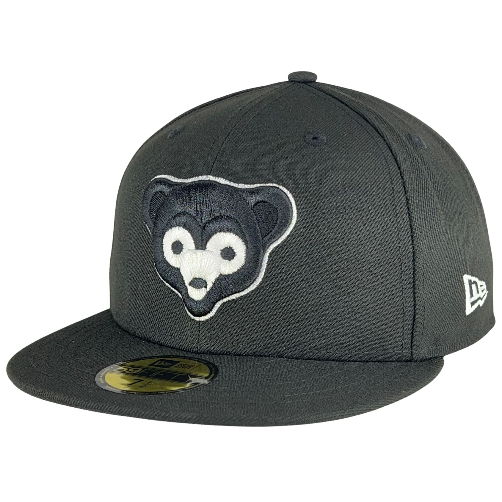 Chicago Cubs New Era Primary Logo Basic 59FIFTY Fitted Hat - Black, Size: 7 1/4