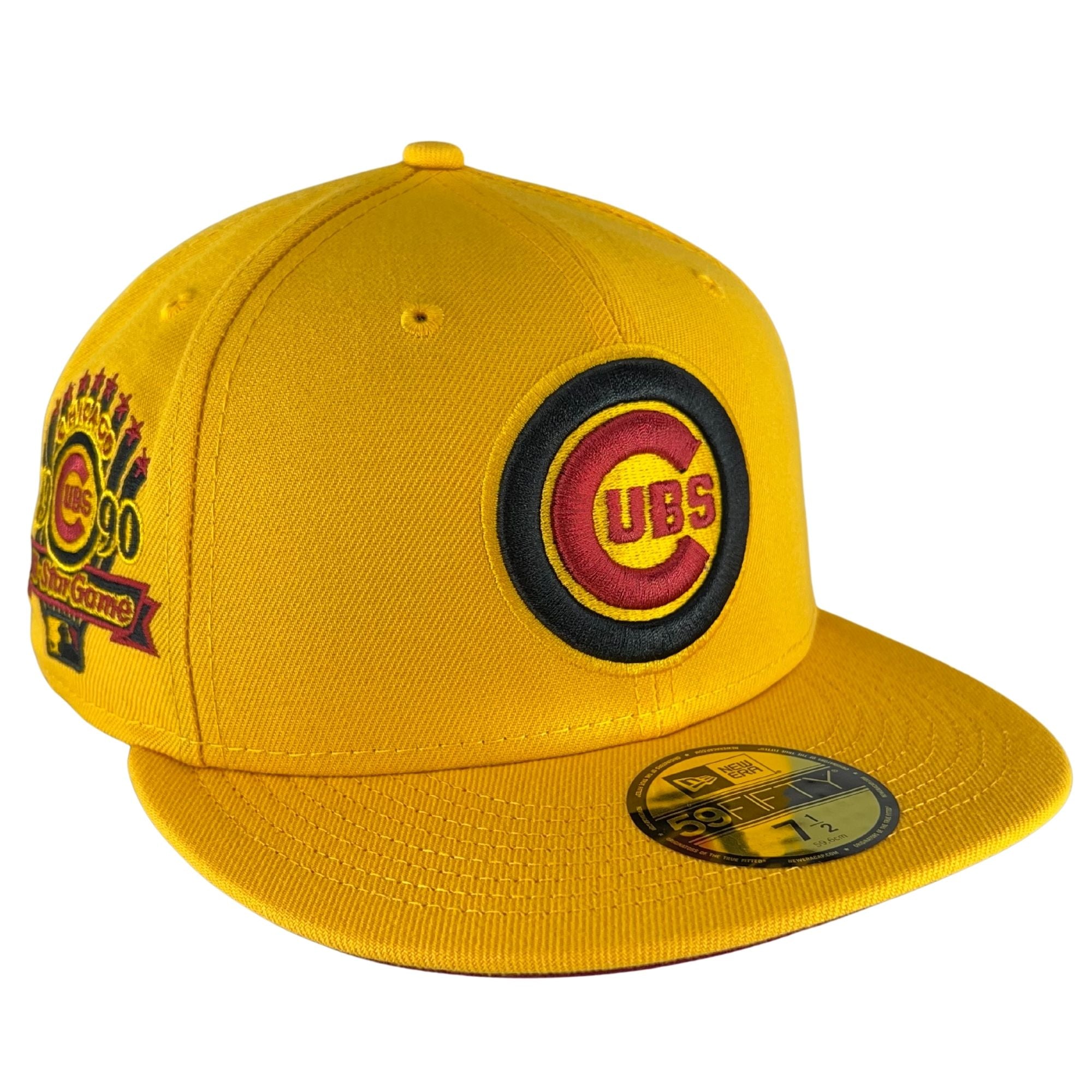 CHICAGO CUBS MITCHELL & NESS BULLSEYE LOGO RED SNAPBACK CAP in