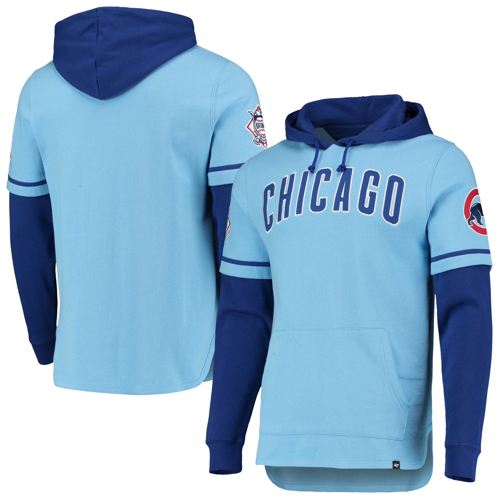 Chicago Cubs '47 Light Blue Trifecta Shortstop Pullover Men's