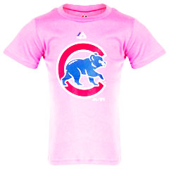  Chicago Cubs Light Pink Walking Bear Toddler Tee
