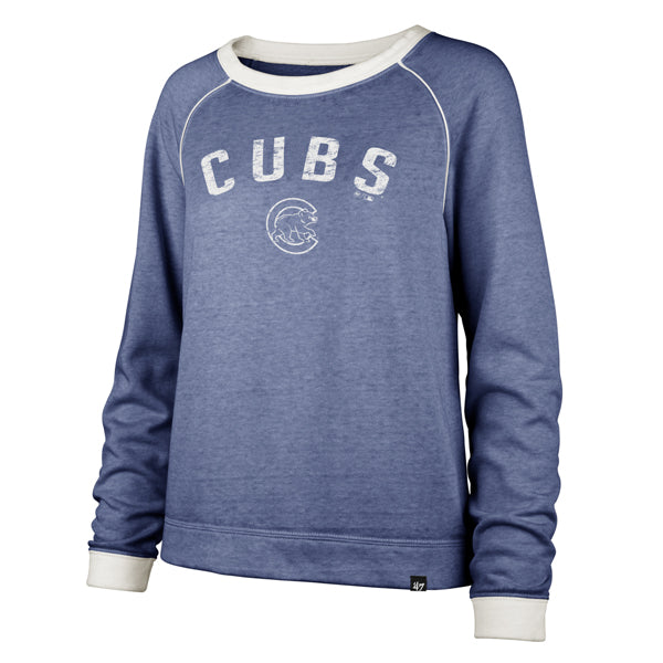 Chicago Cubs The Wild Collective Women's Perforated Logo Pullover