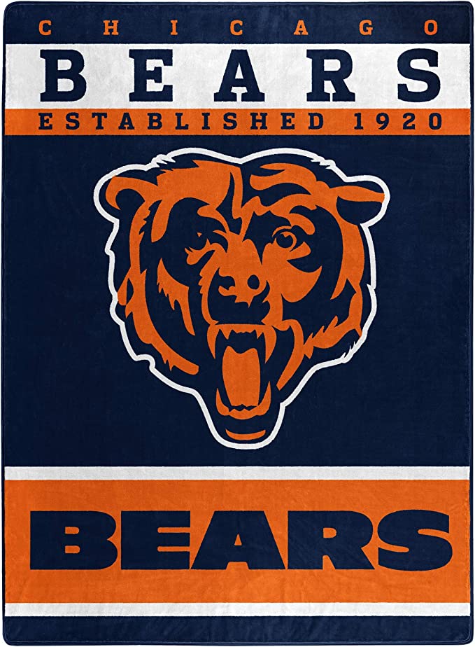 Chicago Bears Plush 60x80 Raschel Blanket - Clark Street Sports