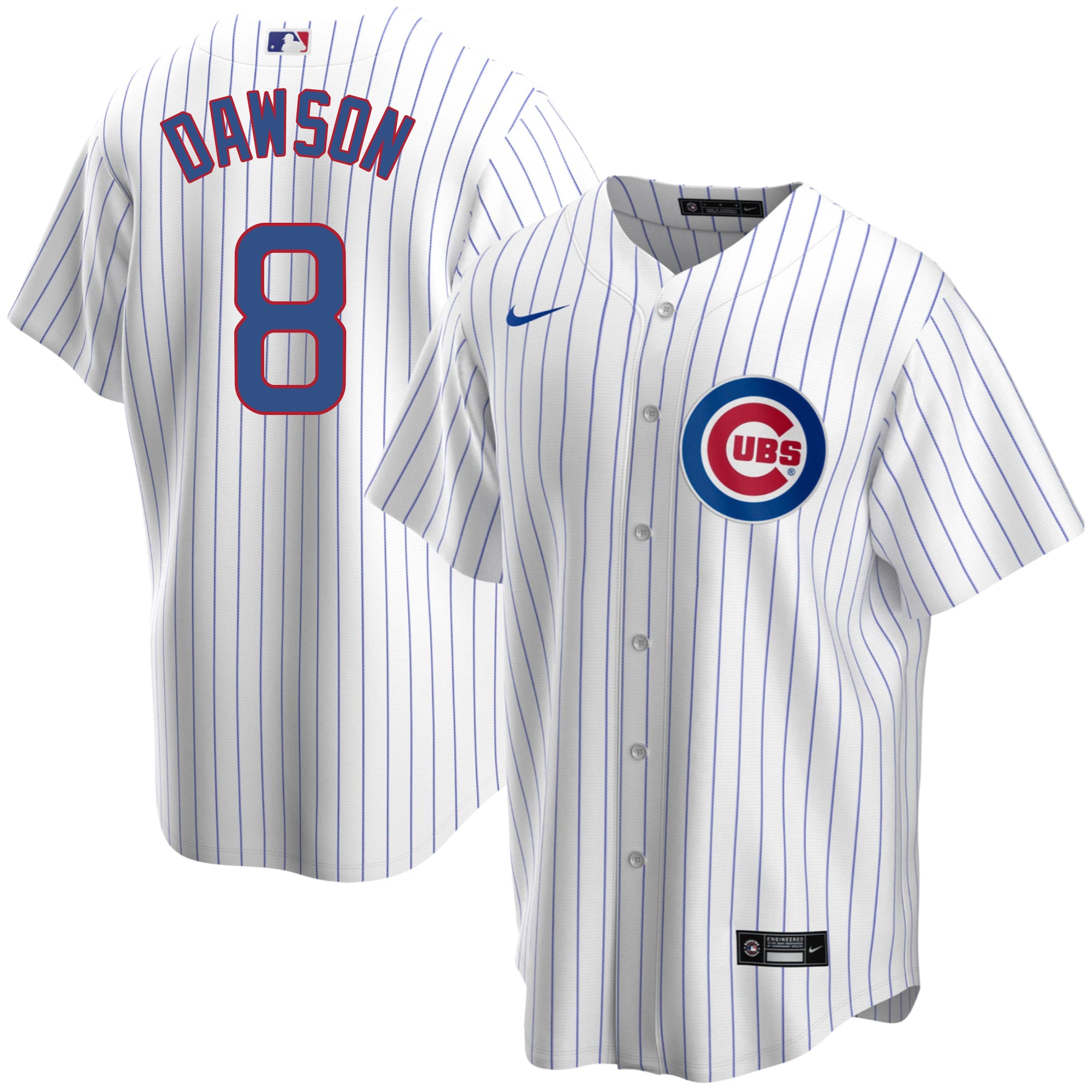 Andre Dawson Signed Chicago Cubs 35x43 Custom Framed Gray Road Jersey –