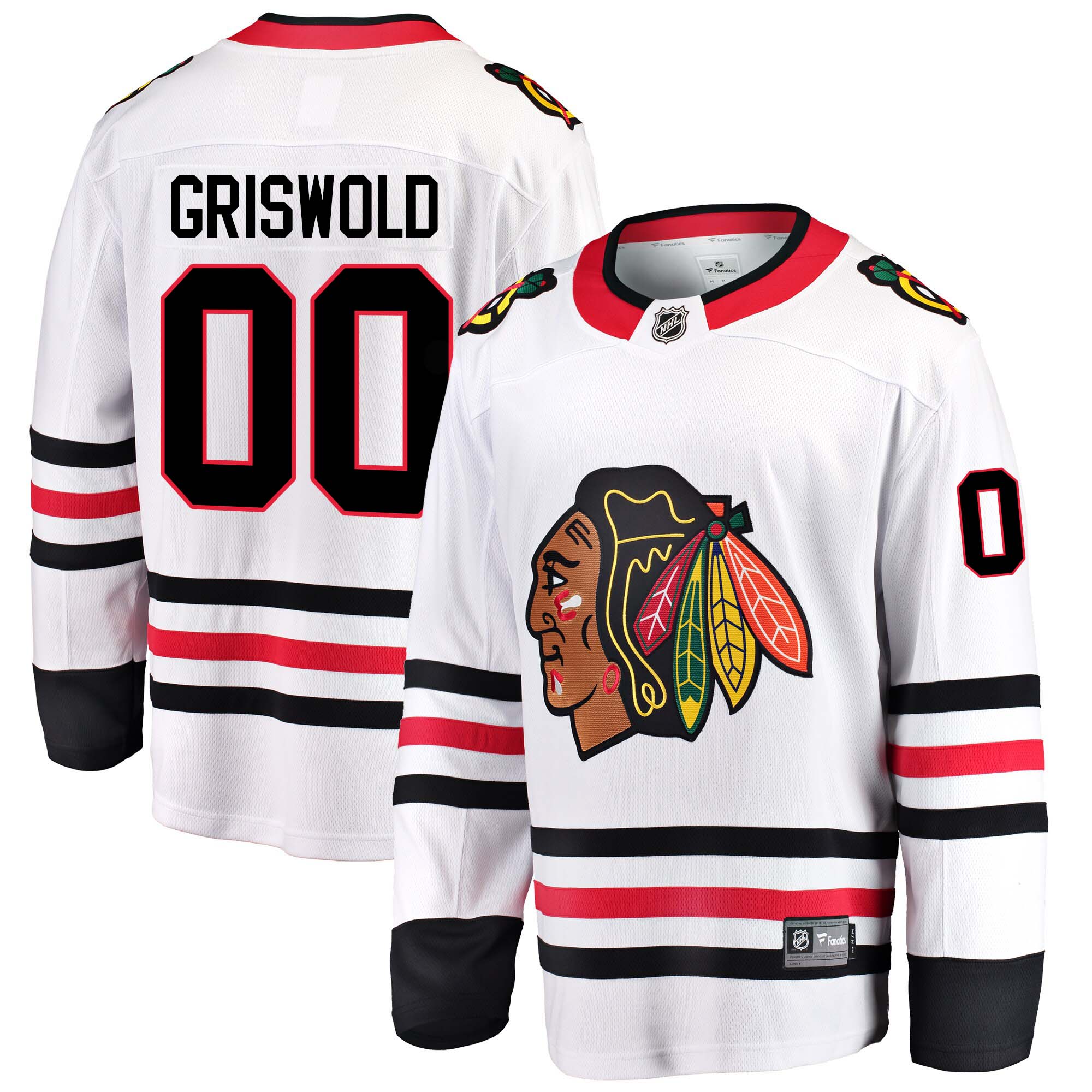 Clark Griswold Chicago Blackhawks White Fanatics Breakaway Men's Jersey