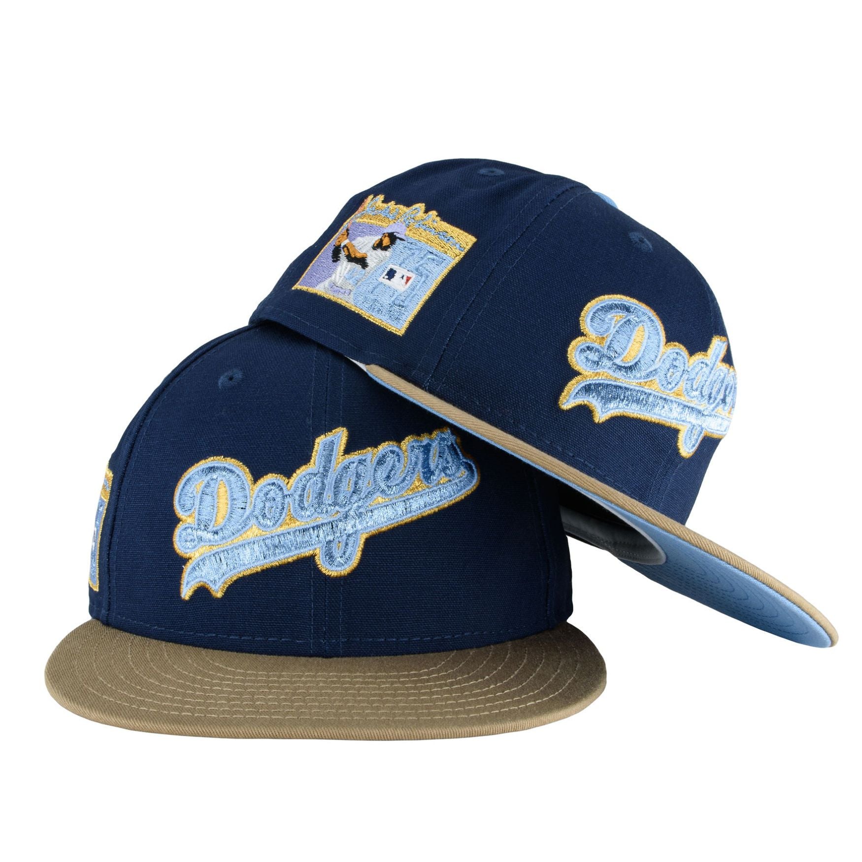Los Angeles Dodgers METALLIC LOGO SIDE-PATCH Black Fitted Hat