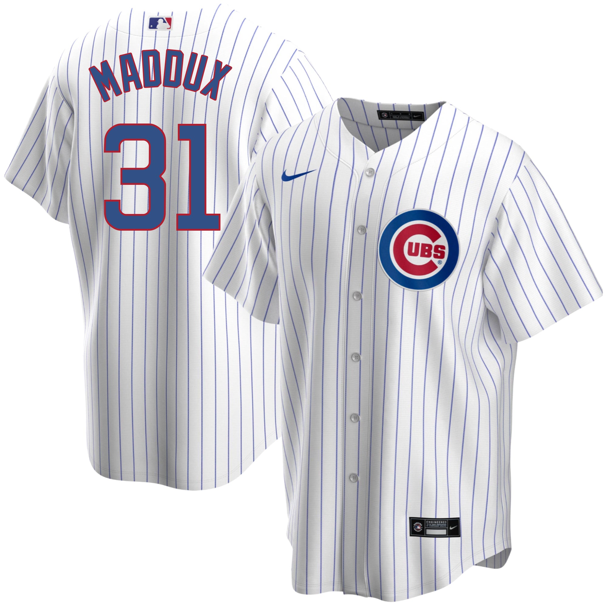 Men's Mitchell and Ness Chicago Cubs #31 Greg Maddux Authentic White 1988  Throwback MLB Jersey