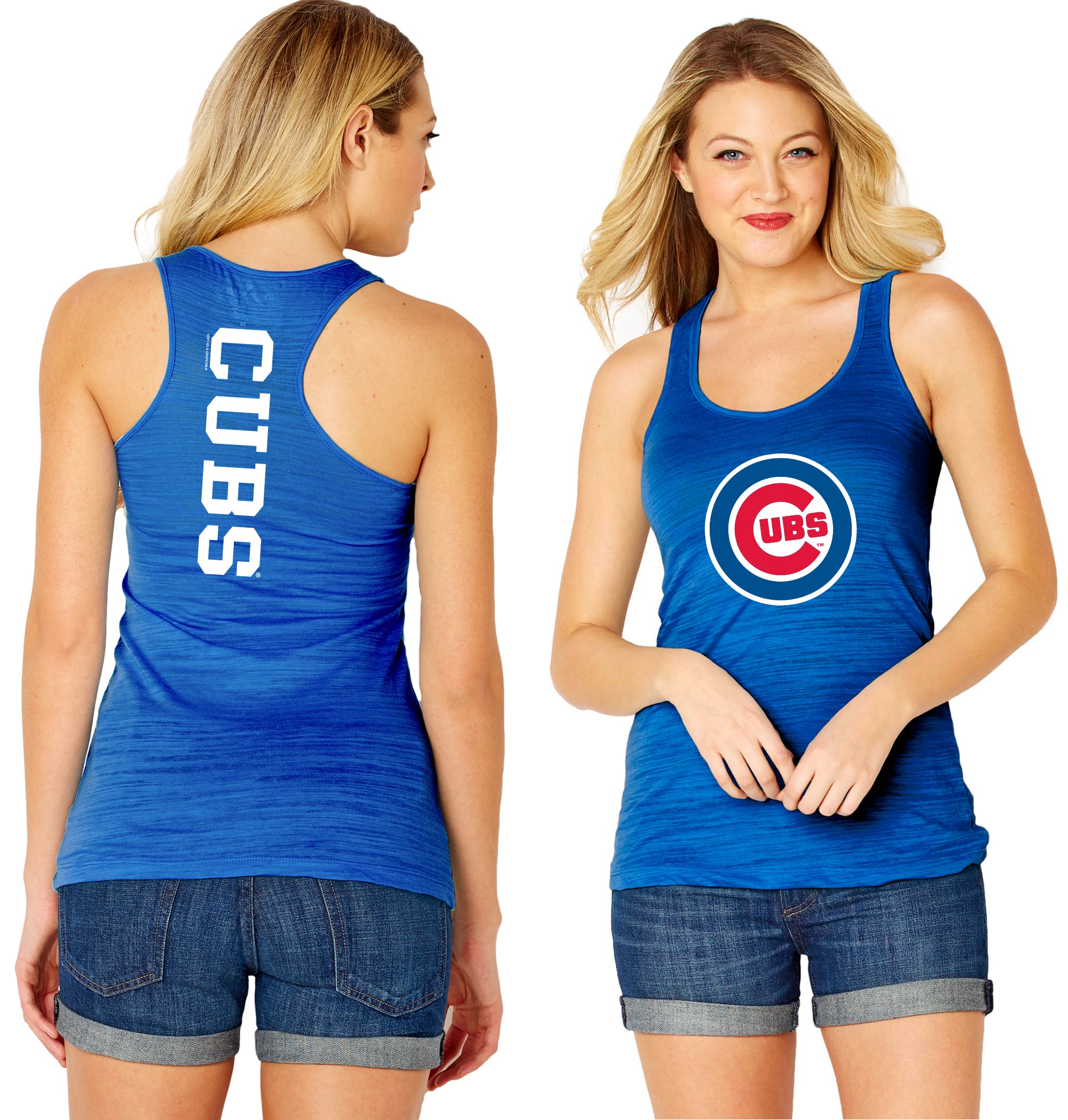 Chicago Cubs Profile Women's Plus Size Tank Top - Royal