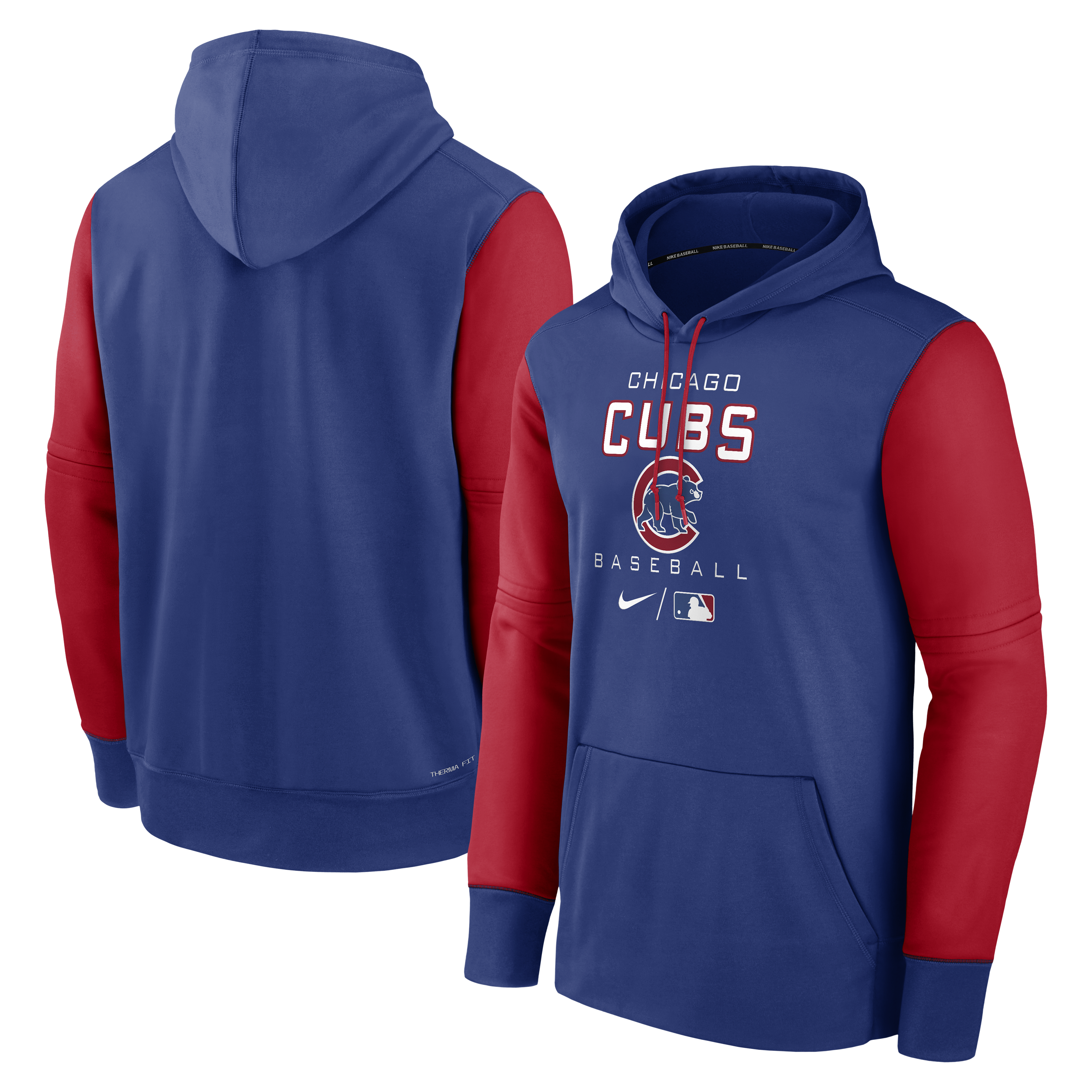 Chicago Cubs Nike Authentic Collection Performance Raglan Full-Zip Hoodie -  Royal/Red